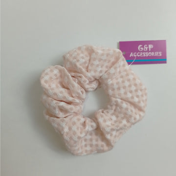G&P Accessories Fabric Hair Scrunchie Nude - White 1 pcs